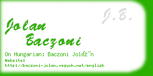 jolan baczoni business card